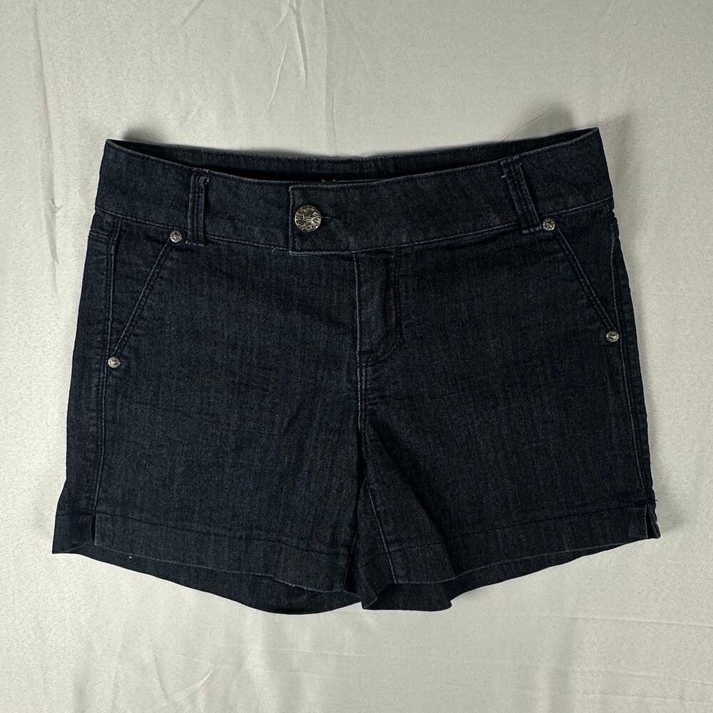 D Jeans Dark Wash Denim Shorts Womens 6 Stretch Cuffed